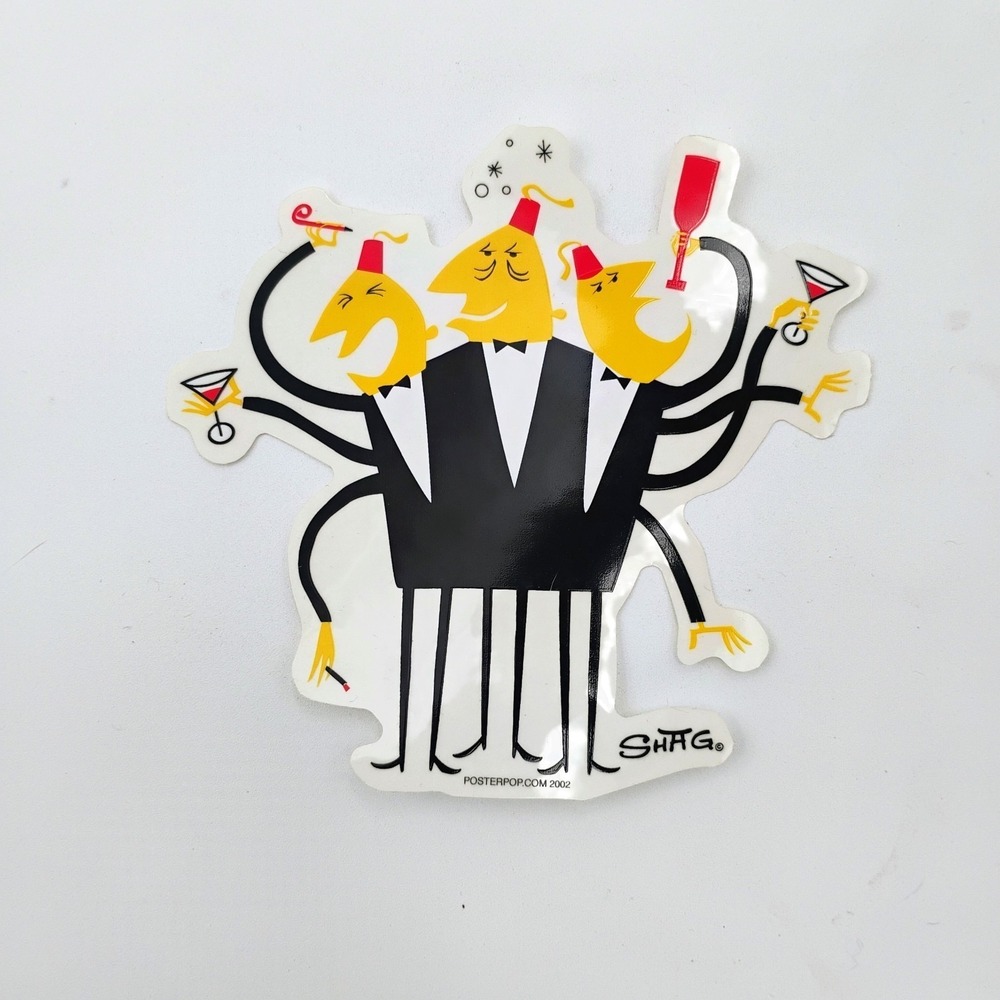 SHAG Posterpop Sticker Vintage 2002 Mid-Century Modern Tuxedo Fez Cocktail Art